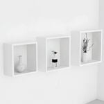 Bergen White 3 Piece Cube Floating Wall Shelf Set