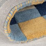 KAI WOOL BORDER BLUE/ YELLOW 60x230cm Runner