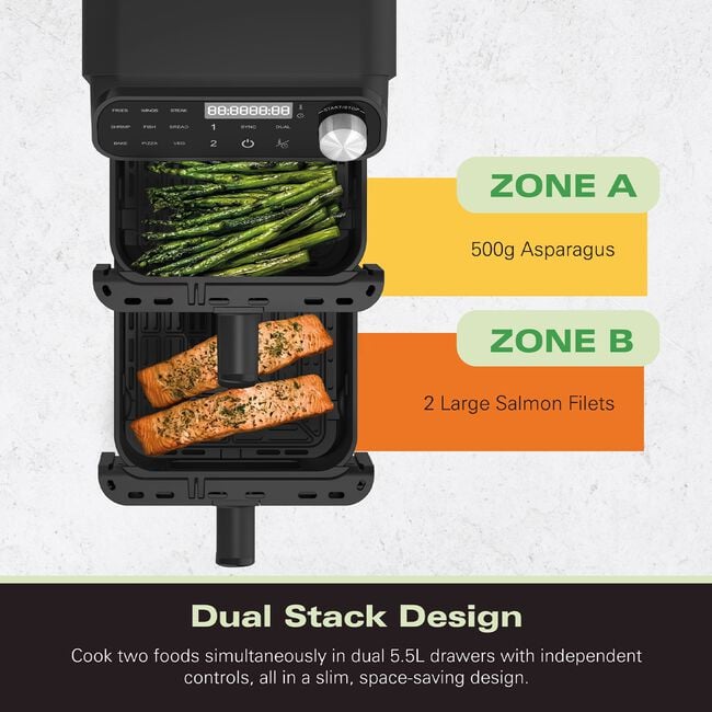 Hamilton Beach 11L (2 x 5.5L) Dual Stack Air Fryer