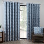 BLACKOUT & THERMAL GRAPHIC GEO BLUE  66x54 Curtain