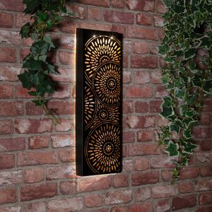LED Solar Metal Circle Design Garden Wall Art