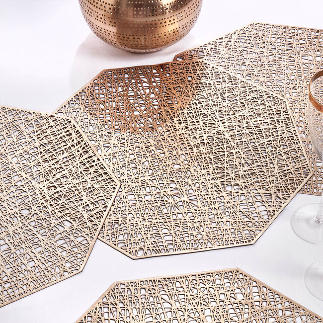 Hexagon Placemat - Gold