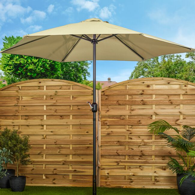 2.7M Crank Sun Parasol - Cream