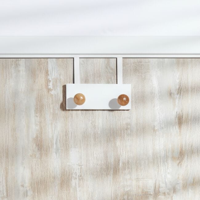 Over Door 2 Hook Wooden Coat Rack