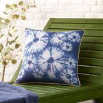 Indoor Outdoor Tie Dye Burst Navy Cushion 