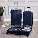 LARGE Lightweight Hardshell Luggage - Navy Blue