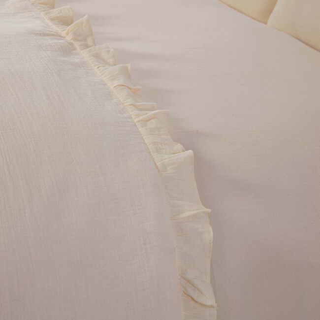 SINGLE DUVET COVER Cotton Muslin Ivory 