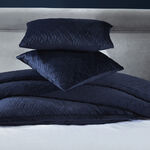 Quilted Velvet Cushion 30cm x 50cm - Navy