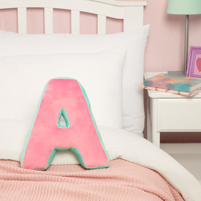 LETTER A Cushion Pink/Duck Egg