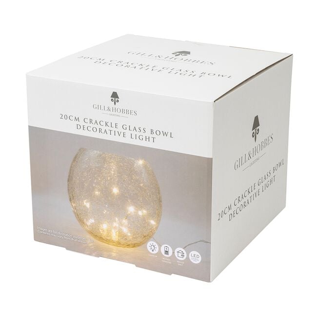 Crackle Glass Ball Decorative Light 20cm