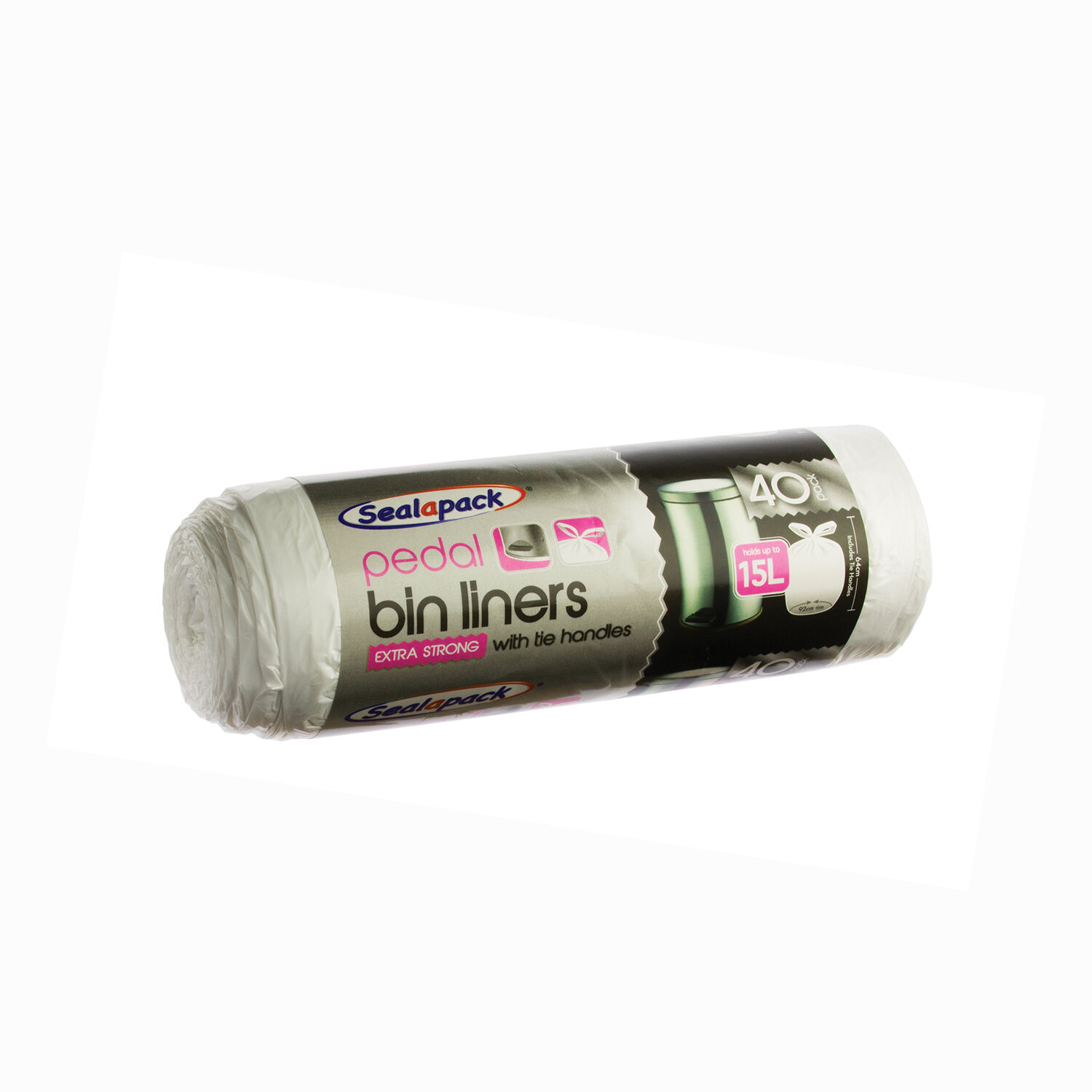 Sealpack 15L 40 Tie Handle Pedal Bin Liners Home Store + More