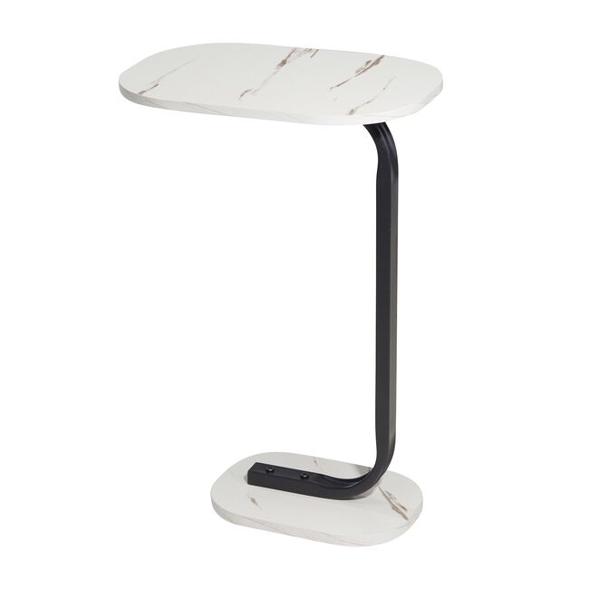 White Marble Style Side Table