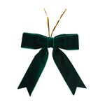 GREEN VELVET BOWS Pack Of 6