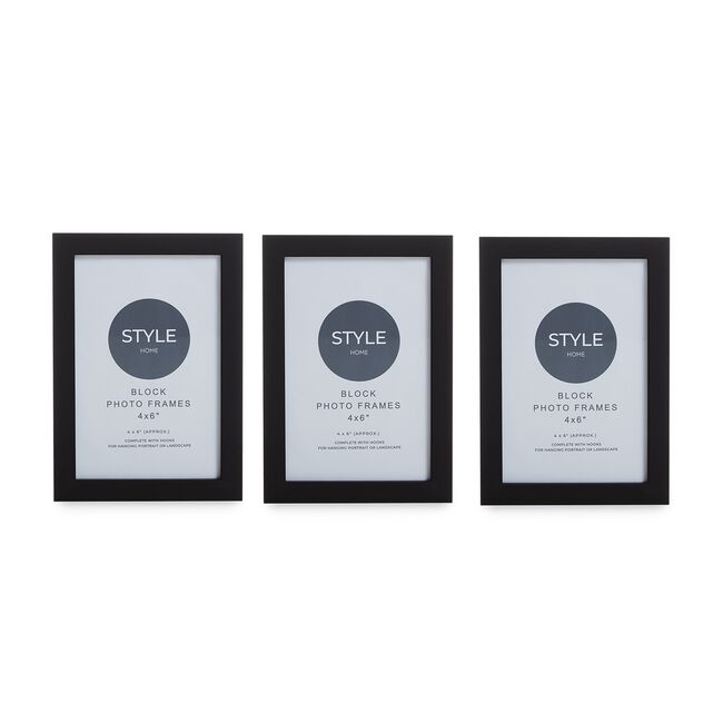 STYLEHOME 3PK BLACK BLOCK Frames 4X6