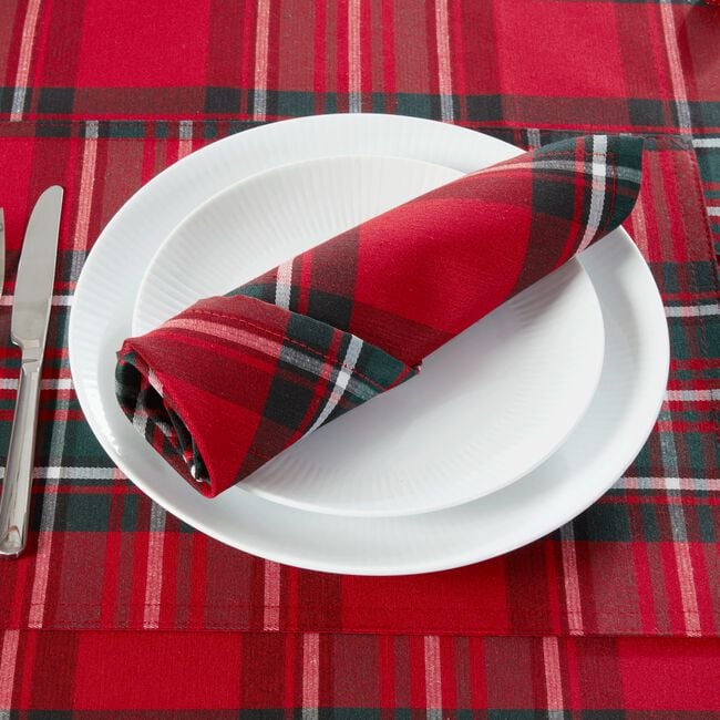 Christmas Check Placemat 2 Pack - Red