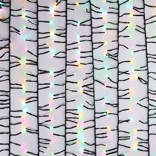 1000 LED Rainbow Coloured Cluster Lights