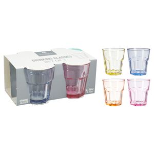 Coloured Short Tumblers 4 Pack 300ml