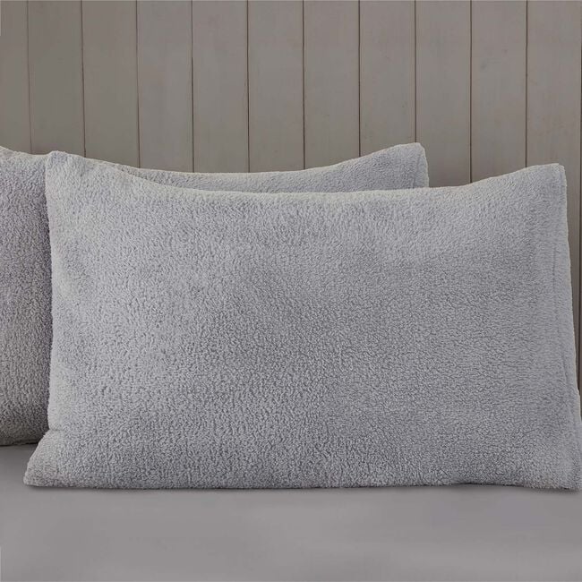 SINGLE DUVET COVER Teddy Plush Grey