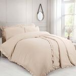 KING SIZE DUVET COVER Cotton Muslin Ivory