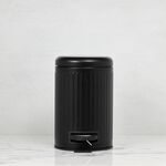 PIFCO RIBBED 3L BLACK Bathroom Bin