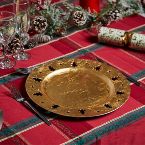 Christmas Tree Luxe Gold Charger Plate