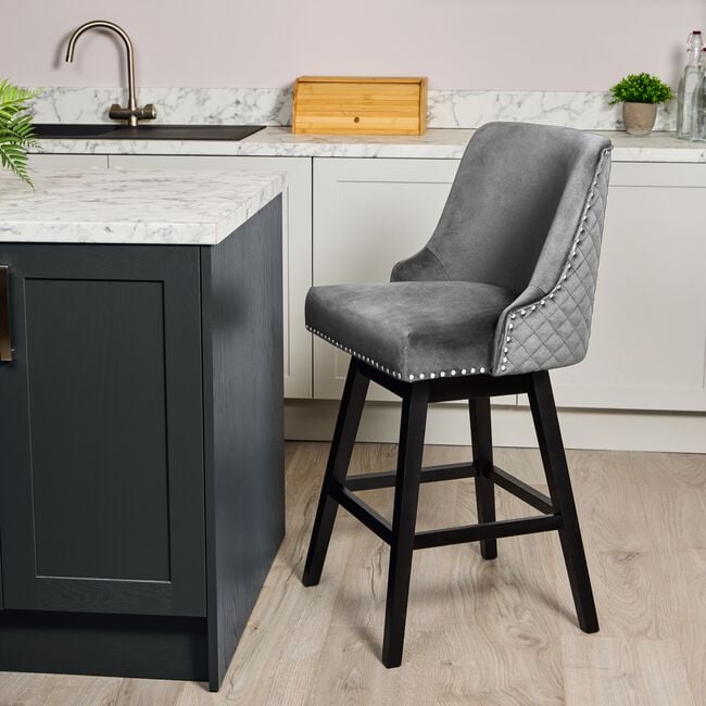 CHELSEA BARSTOOL Velvet Grey 