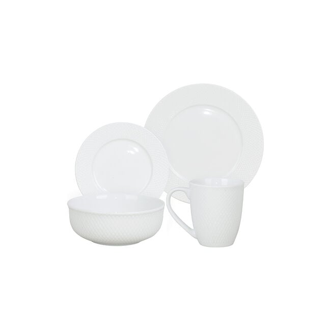 Abney & Croft Embossed Arbor 16 Piece Dinner Set
