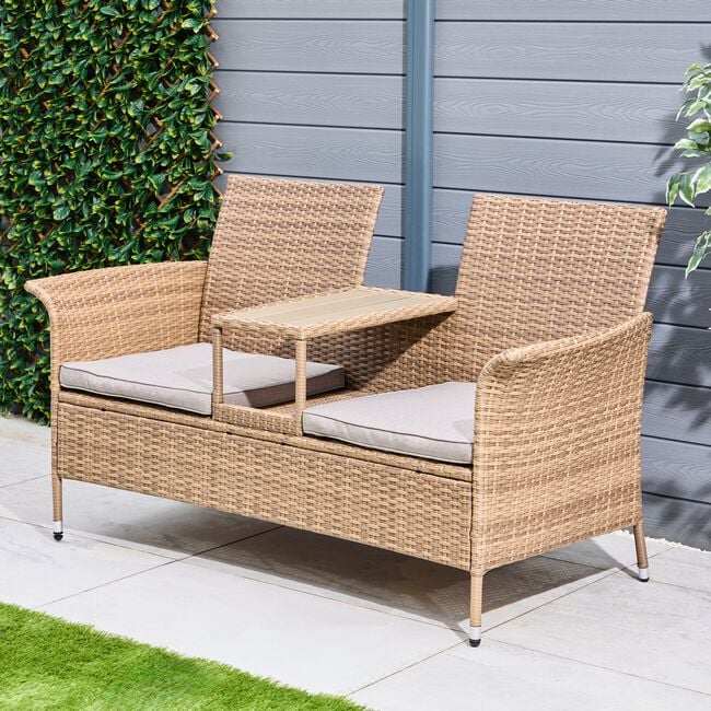 Verona Rattan Companion Bench