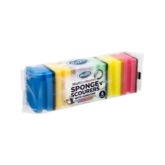Duzzit 6 Multicolour Sponge Scourers