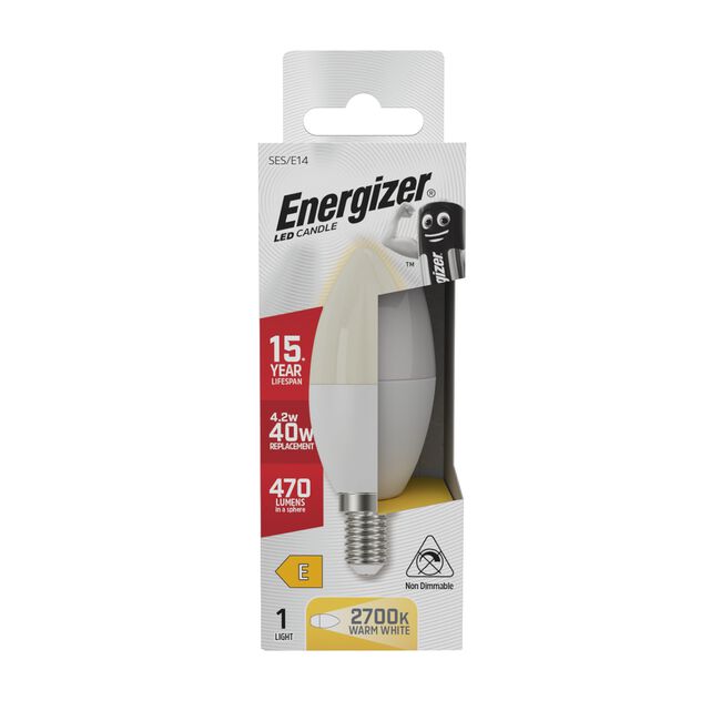 Energizer E14 LED Candle Bulb Opal 5.9W (EQ40W)