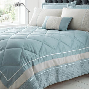 Bed Linen Home More Luxury Geo Duck Egg Bedspread