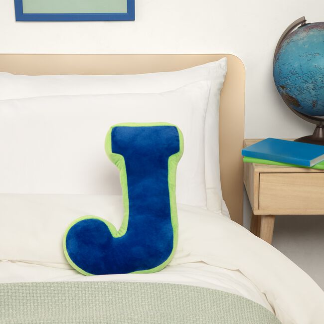 LETTER J Cushion Blue/Green