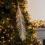 Christmas Glitter Fern and Feather Tree Pick