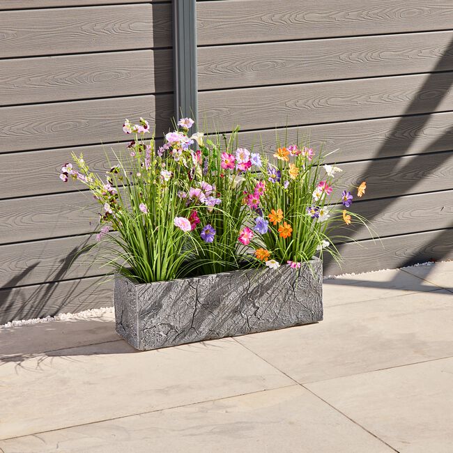 PORTO MEDIUM DARK GREY MARBLE POT