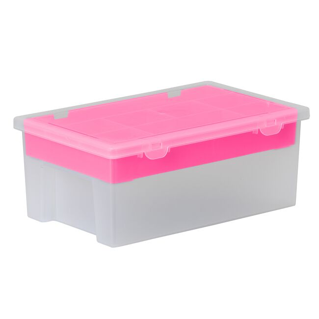 Wham 29cm Organiser Box With 8 Insert Pink