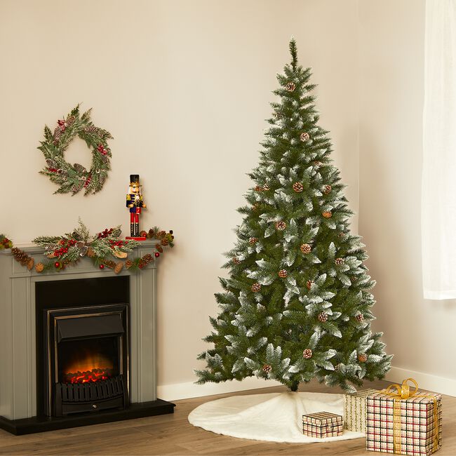 Colorado 7ft Frosted Pine Cone Christmas Tree