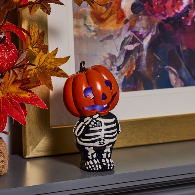 Light Up Pumpkin Skeleton
