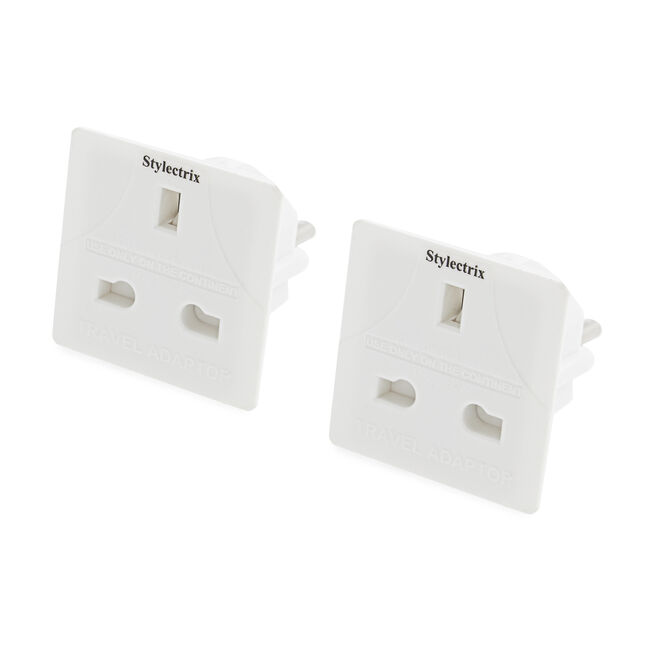 Stylectrix UK-to-EU Travel Adaptor Plugs 2 Pack