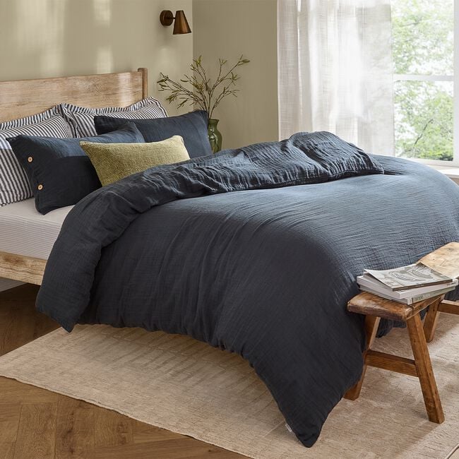 YARD SINGLE DUVET COVER Lark Navy