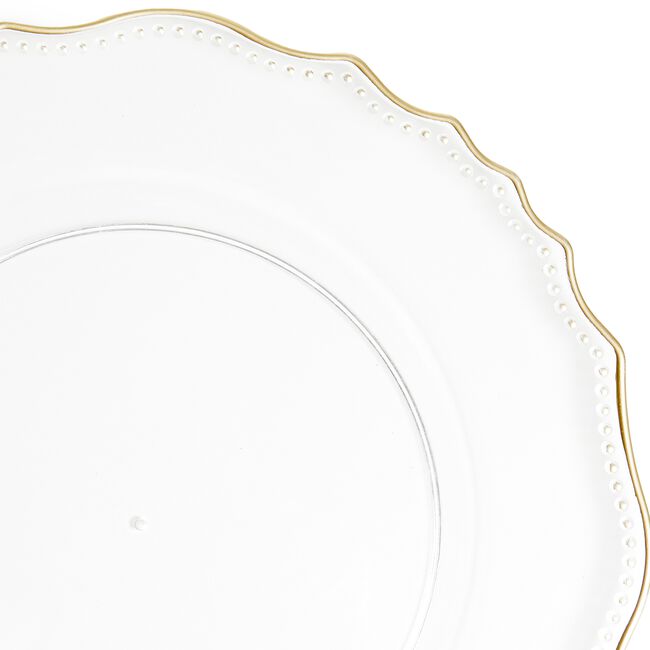 Gold Rimmed Clear Christmas Charger Plate