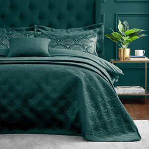 CATHERINE LANSFIELD ART DECO PEARL TEAL 200x220 Bedspread