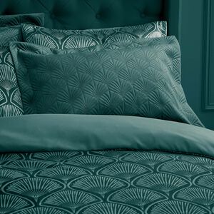 CATHERINE LANSFIELD ART DECO PEARL TEAL 50x75cm Pillowshams
