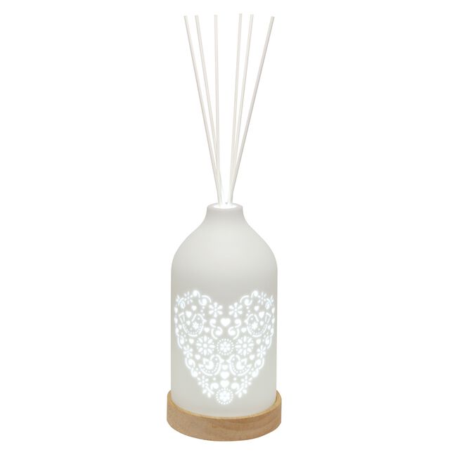 Woodbridge LED Ceramic Reed Diffuser Heart