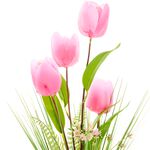 Floral Symphony Pink Tulips Faux Bouquet