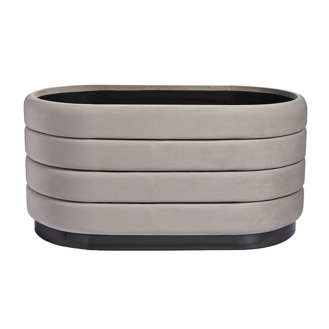 Oval Velvet Ottoman - Large