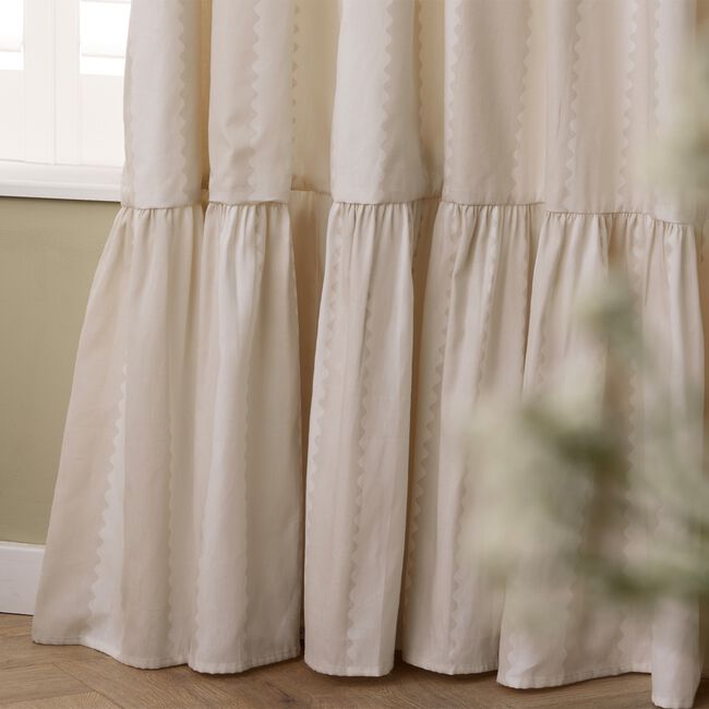 BIRDIE STRIPE OAT/MILK PENCIL PLEAT 168X229 Curtain