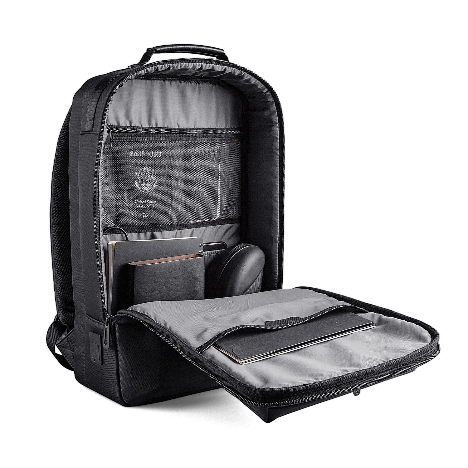 ace laptop backpack ONE PRO-LINE Padel Backpack. All-in-One Bag Ace One 1 zipper pocket Ace 22L Laptop Backpack-Black