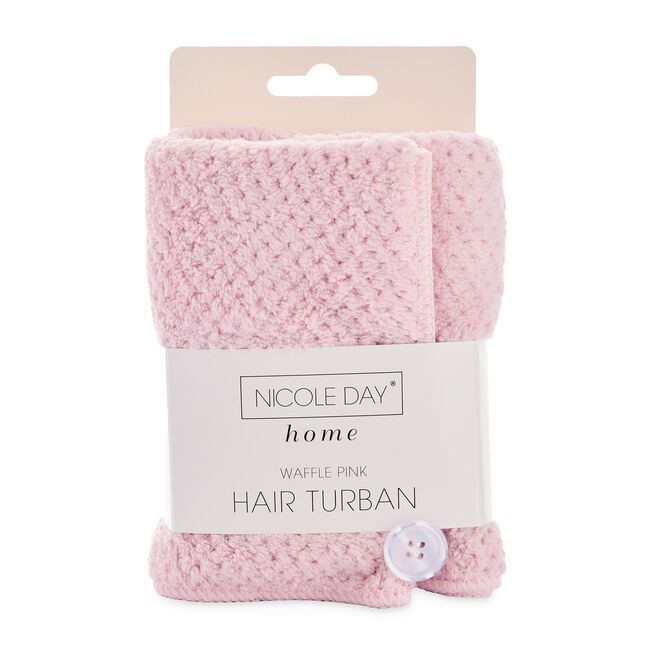 NICOLE DAY WAFFLE PINK Hair Turban