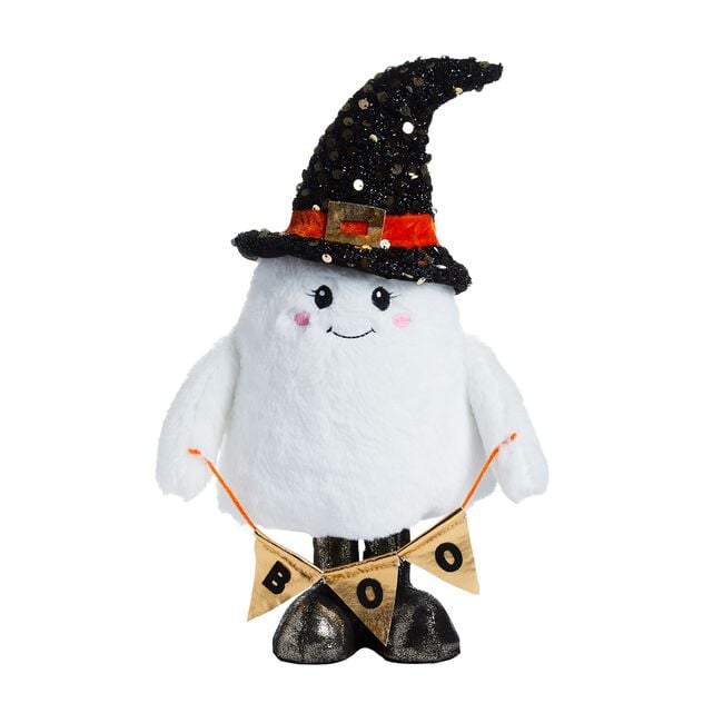 Halloween Décor Standing Plush Ghost With Boo Sign