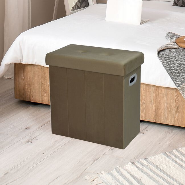 FOLDING SLIM MINK STORAGE Ottoman
